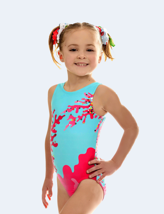 Turquoise Ocean Blue with Pink Camouflage #266