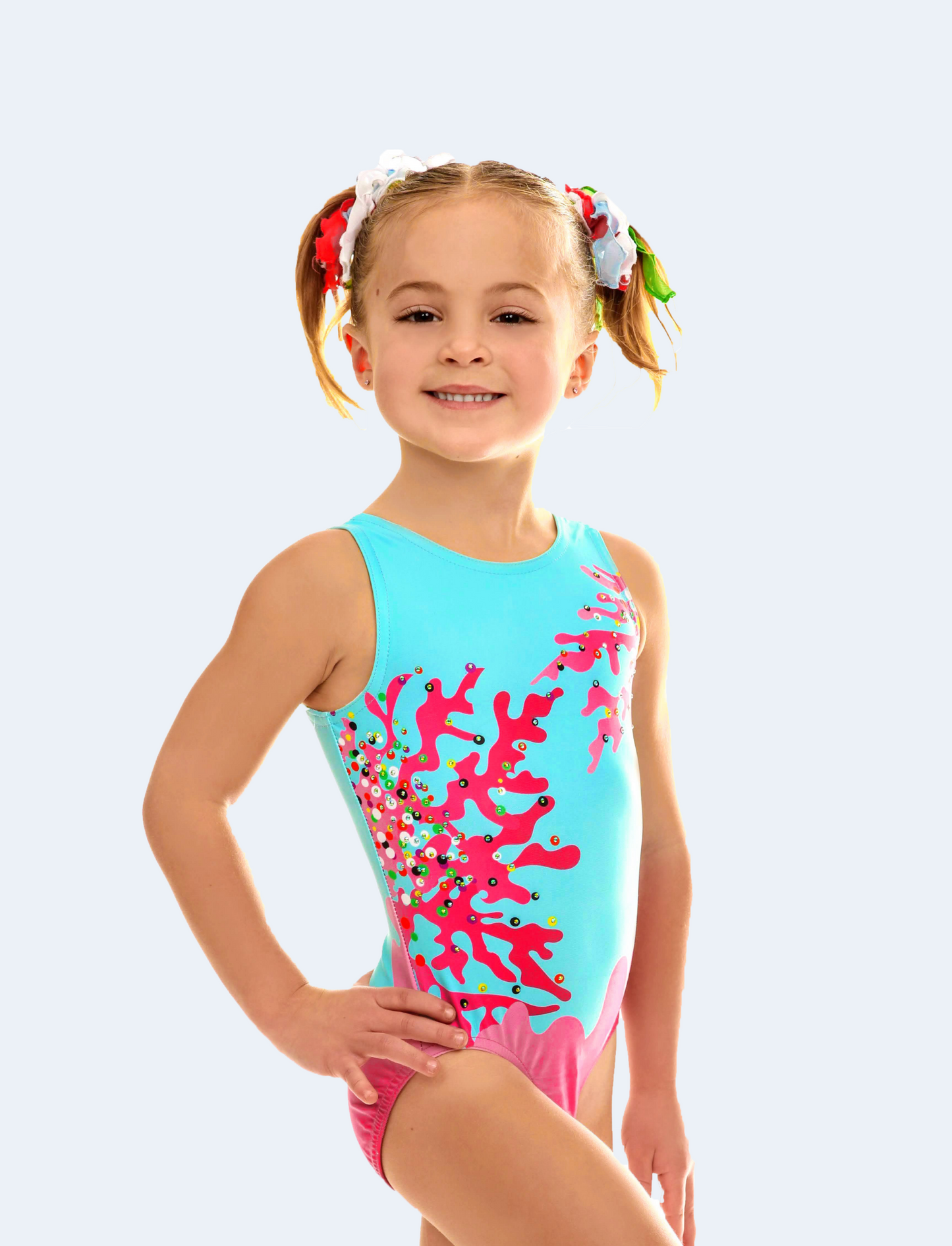 Turquoise Ocean Blue with Pink Camouflage #266