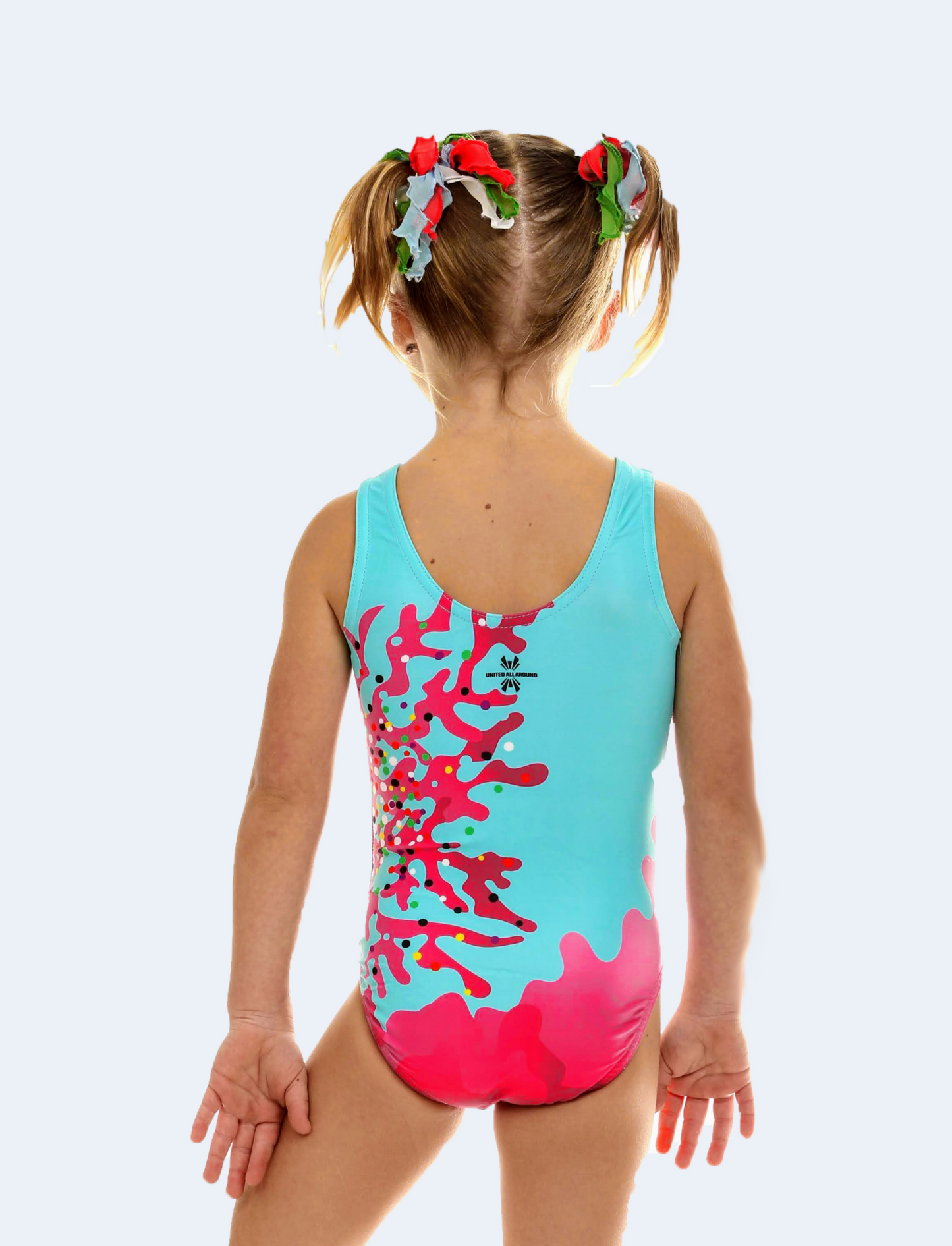 Turquoise Ocean Blue with Pink Camouflage #266