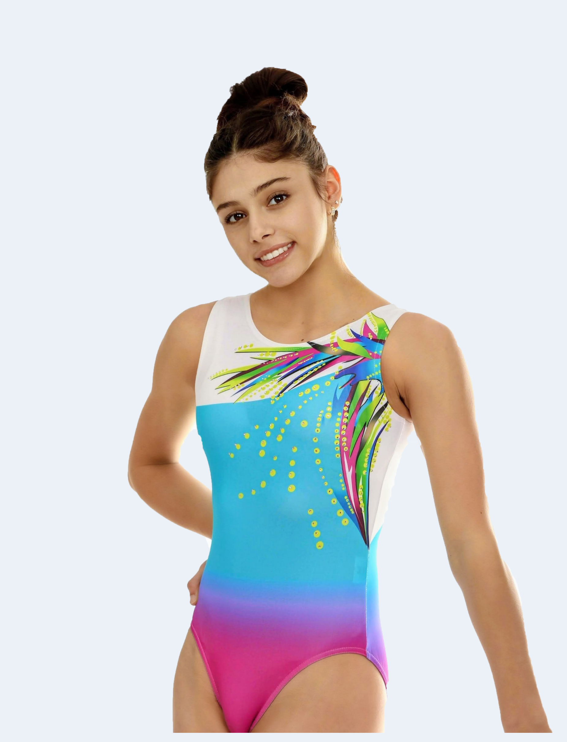 Tropical Electric Gymnastics Leotard For Girls #443