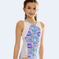 Mosaic Art Gymnastic Leotard For Girls with Silver Mystique #501