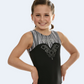 Black and White Abstract Vertical Lines Gymnastics Girls Leotard #532B