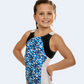 Stylish Blue Multicolor Design Gymnastics Leotard