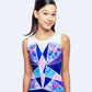 Symmetrical Floral Design Gymnastics Workout Leotard #483