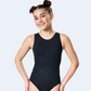 Black Print with Open Back Workout Leotard #933