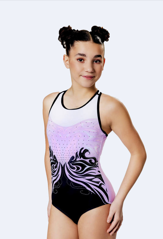 Black and Pastel Gymnastics Leotard #733