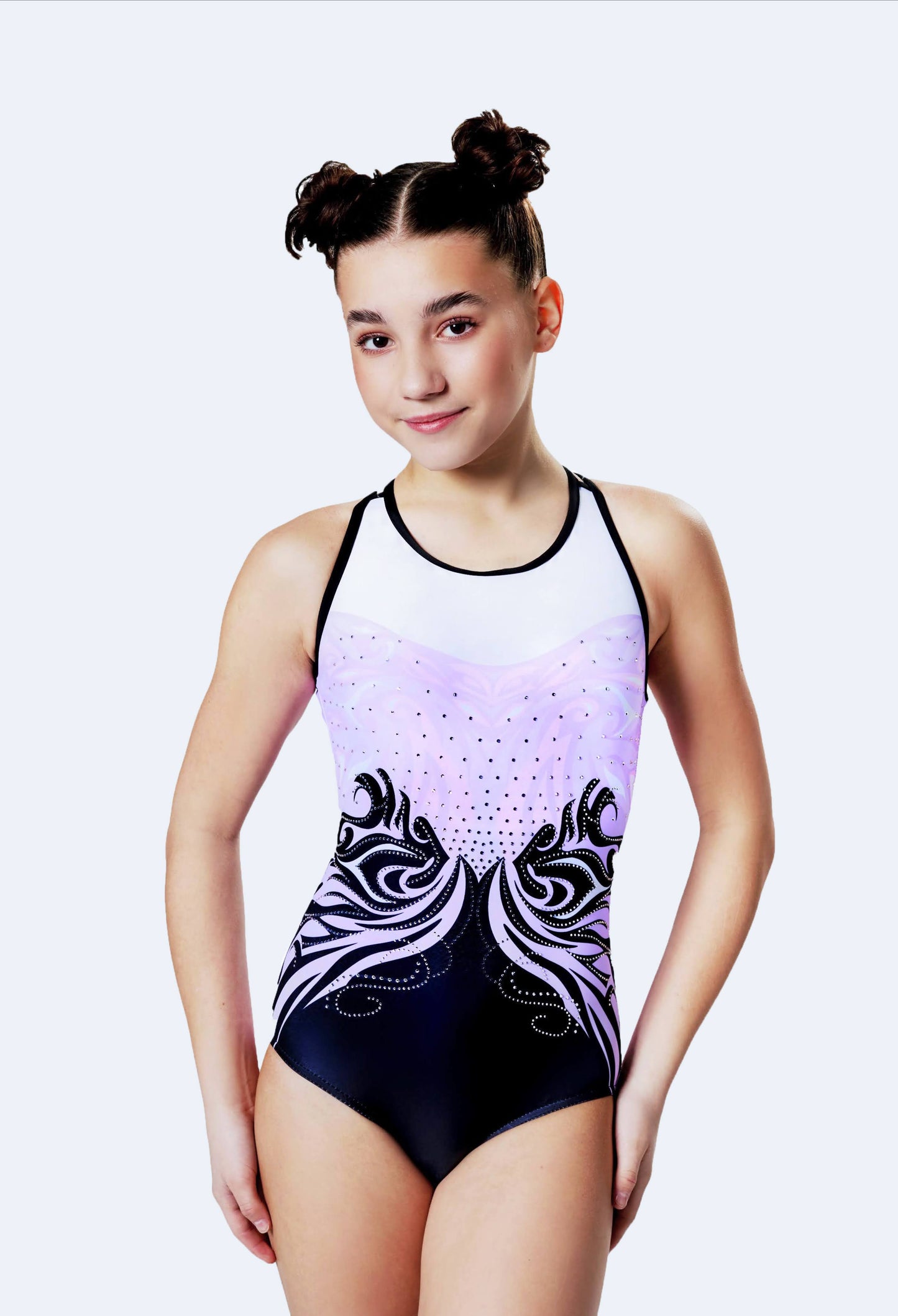 Black and Pastel Gymnastics Leotard #733