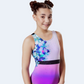 Spring Flowers with Crystal Bow, Gymnastics Leotard  #655