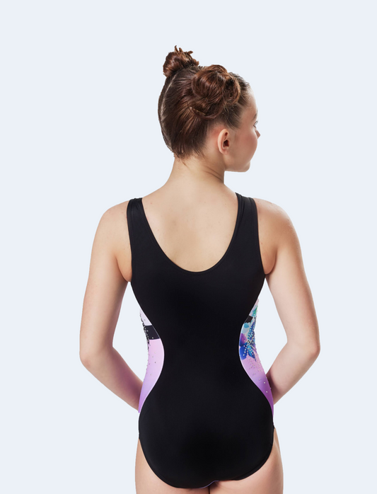 Spring Flowers with Crystal Bow, Gymnastics Leotard  #655