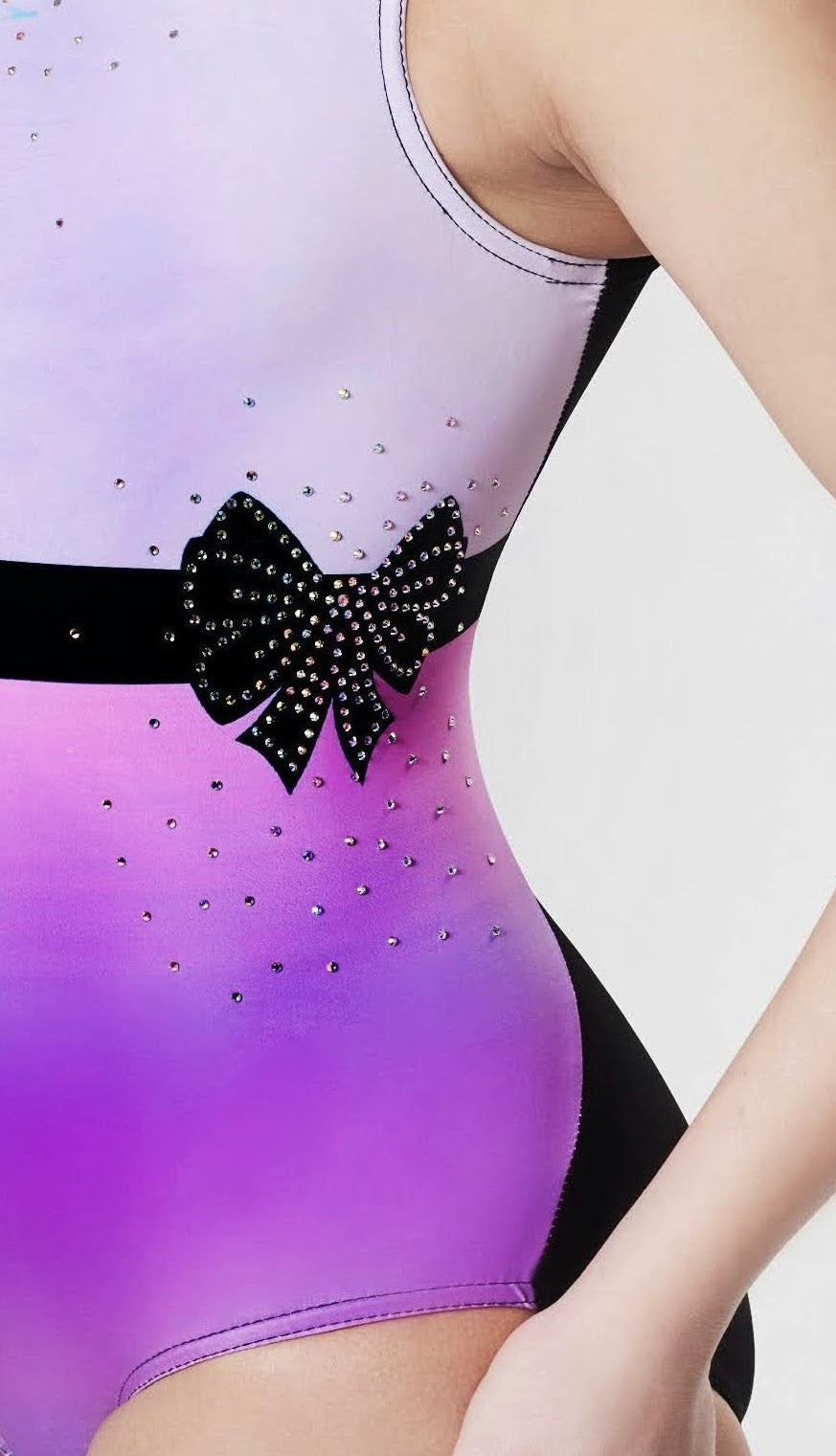 Spring Flowers with Crystal Bow, Gymnastics Leotard  #655