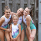Elegant Teal and White Girls Gymnastic Leotard with Asymmetrical Ombre Design #505