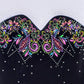Paisley Design on Black Gymnastics Leotard #3856