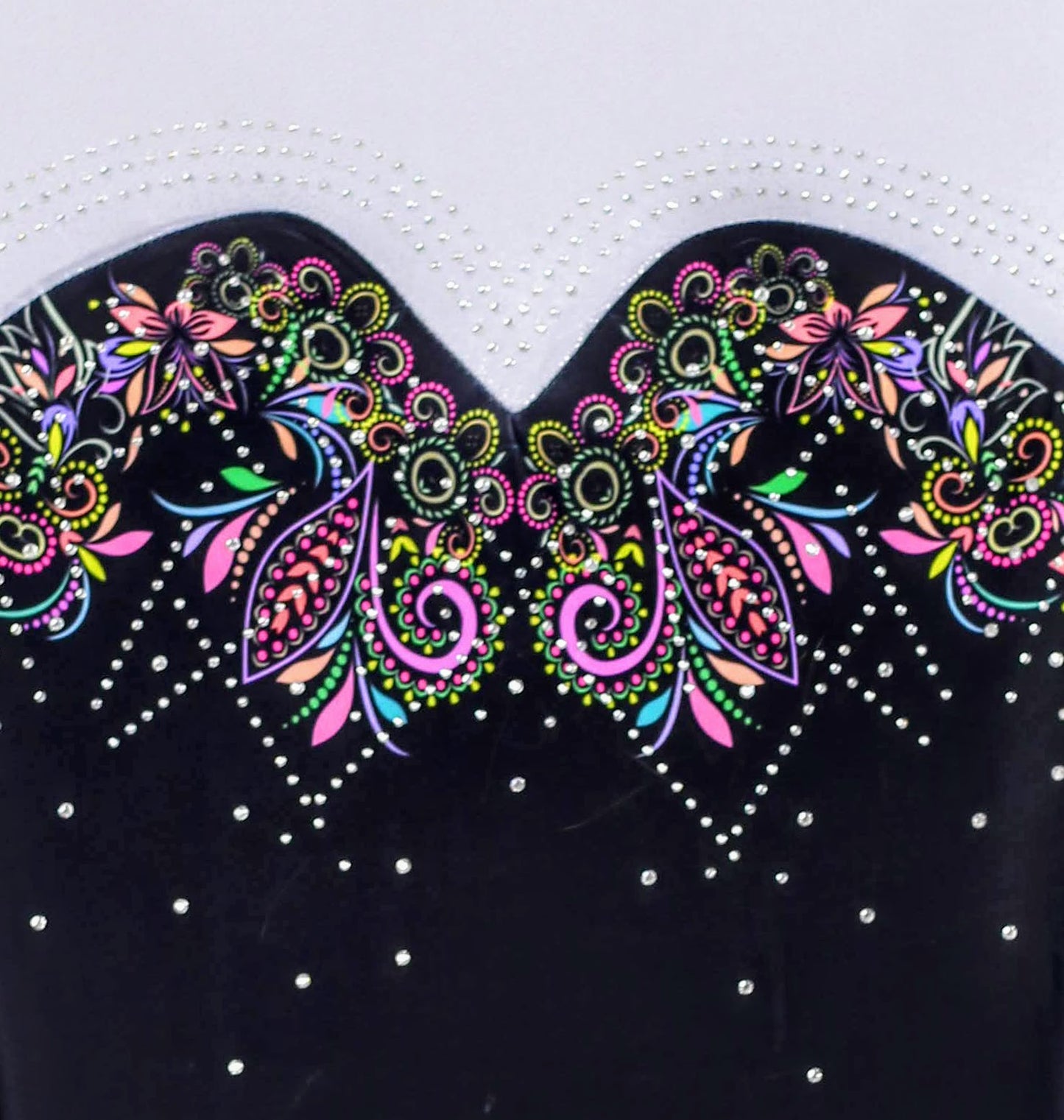 Paisley Design on Black Gymnastics Leotard #3856