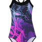 Gymnastic Leotards for Girls Abstract Cardinal Pink and Grey #205