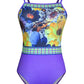 Workout Gymnastics Leotards Purple with Yellow Flowers #344
