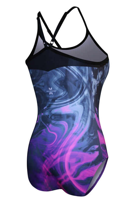 Gymnastic Leotards for Girls Abstract Cardinal Pink and Grey #205