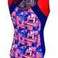 American Flag Pattern Girls Gymnastic Leotard with Red Mystique #690 - wholesale