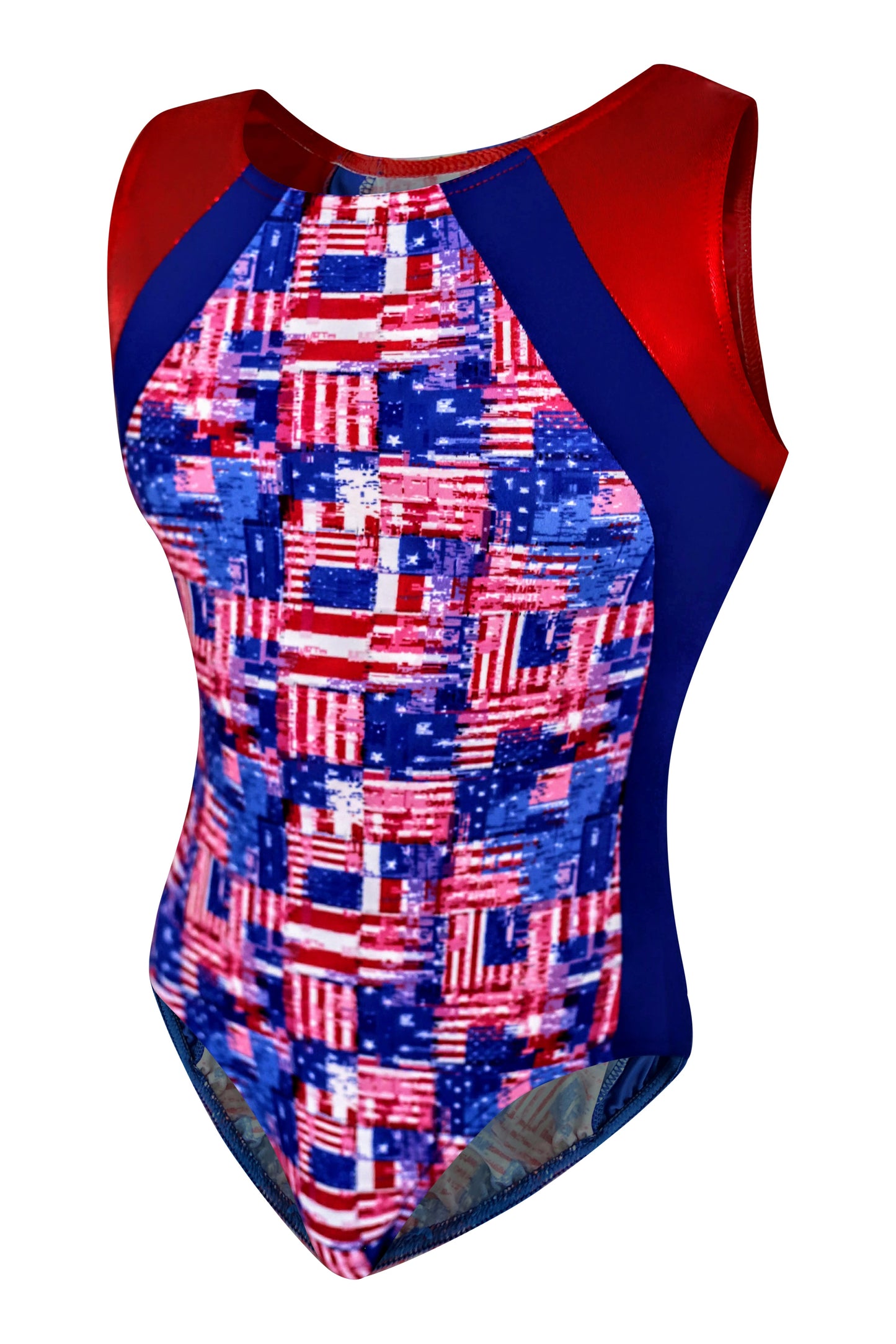 American Flag Pattern Girls Gymnastic Leotard with Red Mystique #690 - wholesale