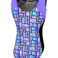 Geometric Abstract Multicolored with Black Mystique Gymnastics Leotard #325