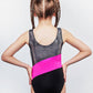 Crystallized Gymnastic Leotard With Stiped Sides For Girls #289