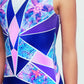 Symmetrical Floral Design Gymnastics Workout Leotard #483