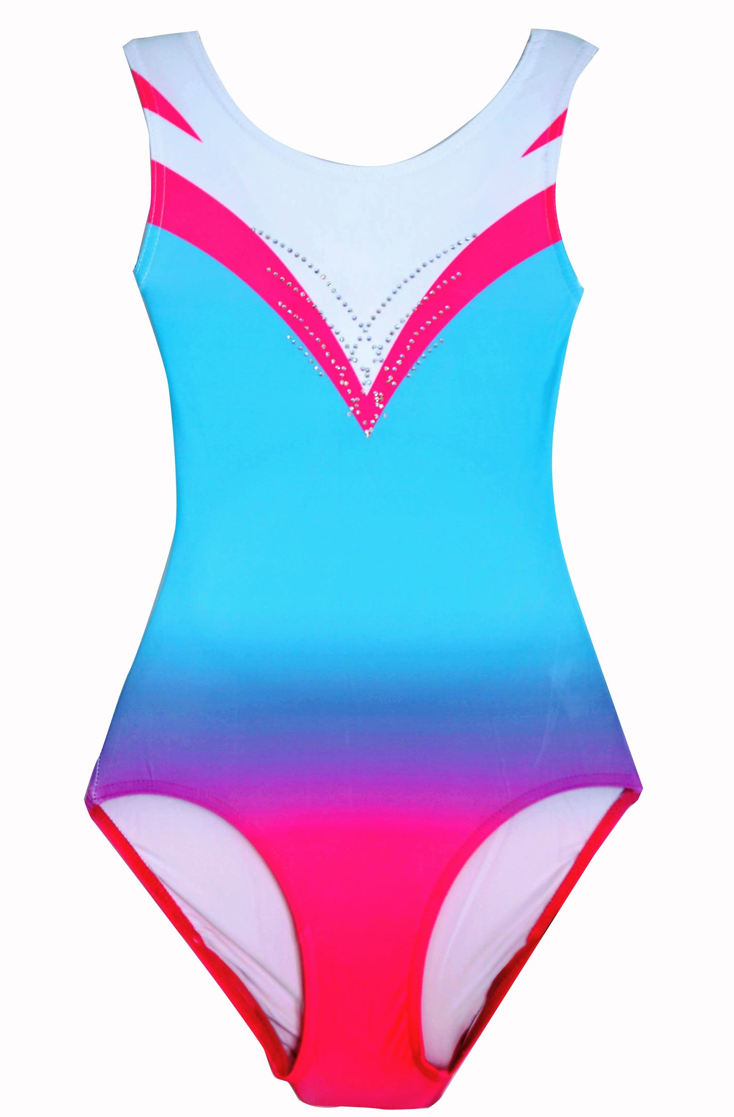 Ombre Girl’s Gymnastic Leotard With Rhinestone Embellishments #333